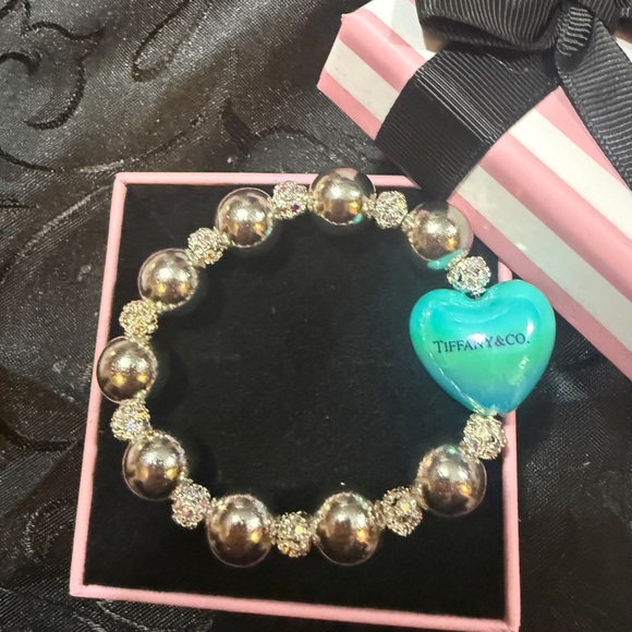 Tiffany & Co. Silver Bracelet with Turquoise Heart Charm - Picture 3 of 4